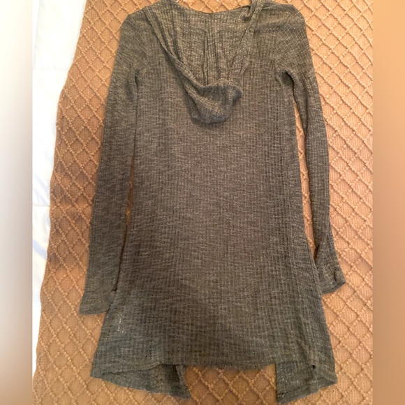 Women’s Green Long Hooded Cardigan with Pockets Size XS - Picture 4 of 4